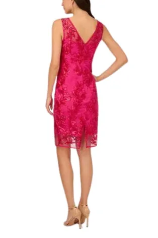 Adrianna Papell Sequin Leaf Sheath Dress