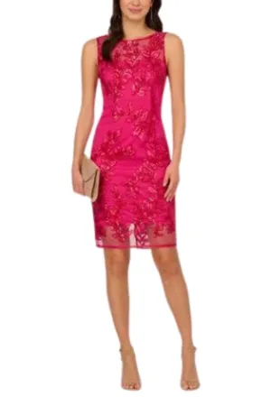 Adrianna Papell Sequin Leaf Sheath Dress