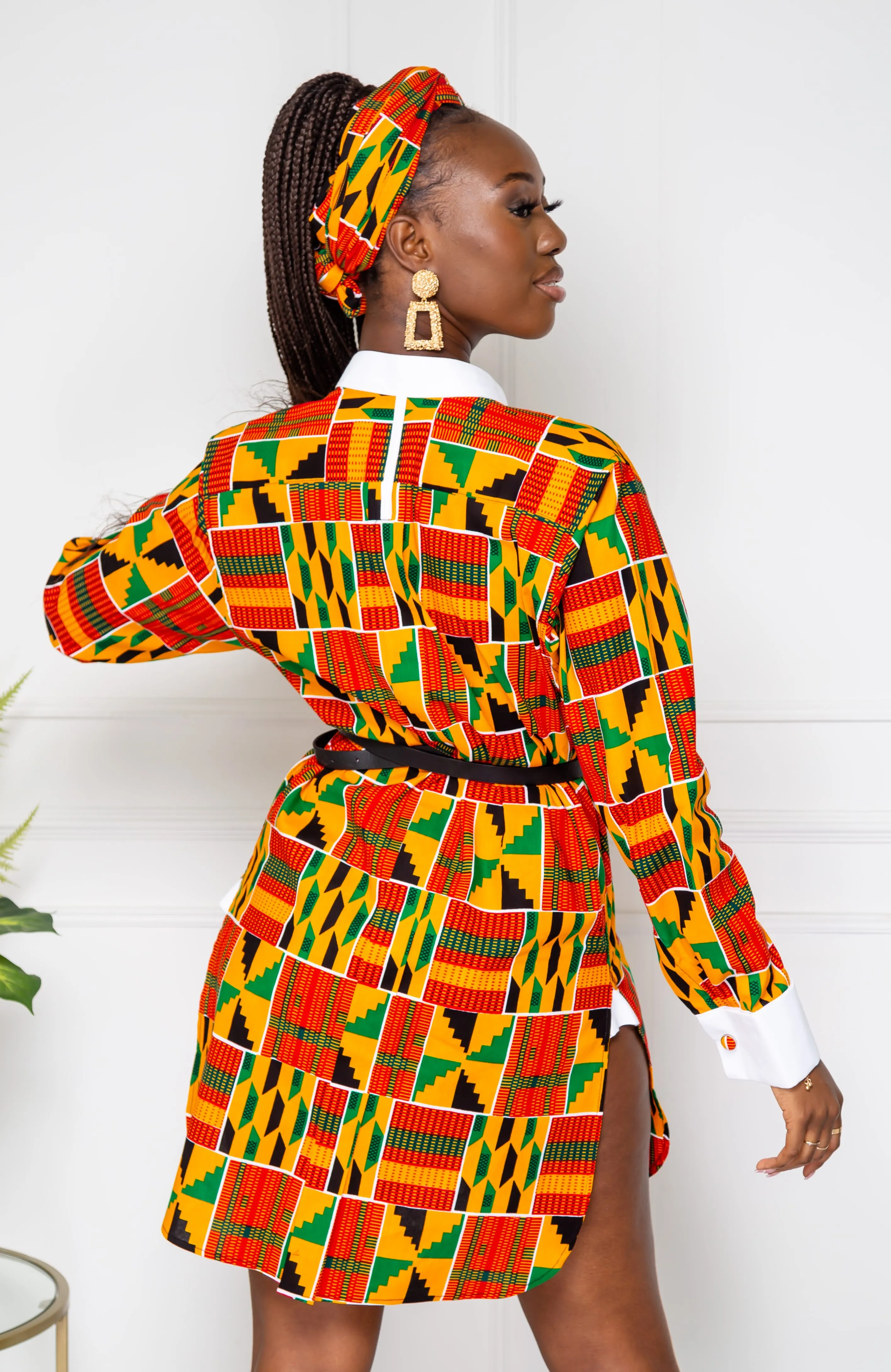 African Dress Shirt for Womens | Unisex Etibo Long Sleeved Shirt - KENYA