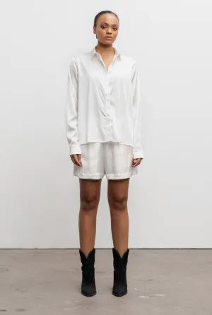 Aly satin shorts off-white