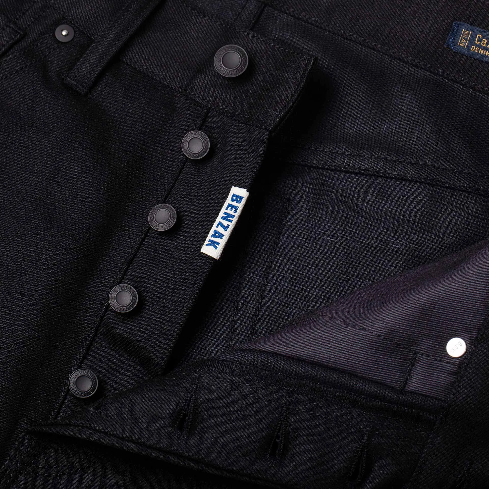 B-02 REGULAR STRAIGHT 13 oz. black slub selvedge
