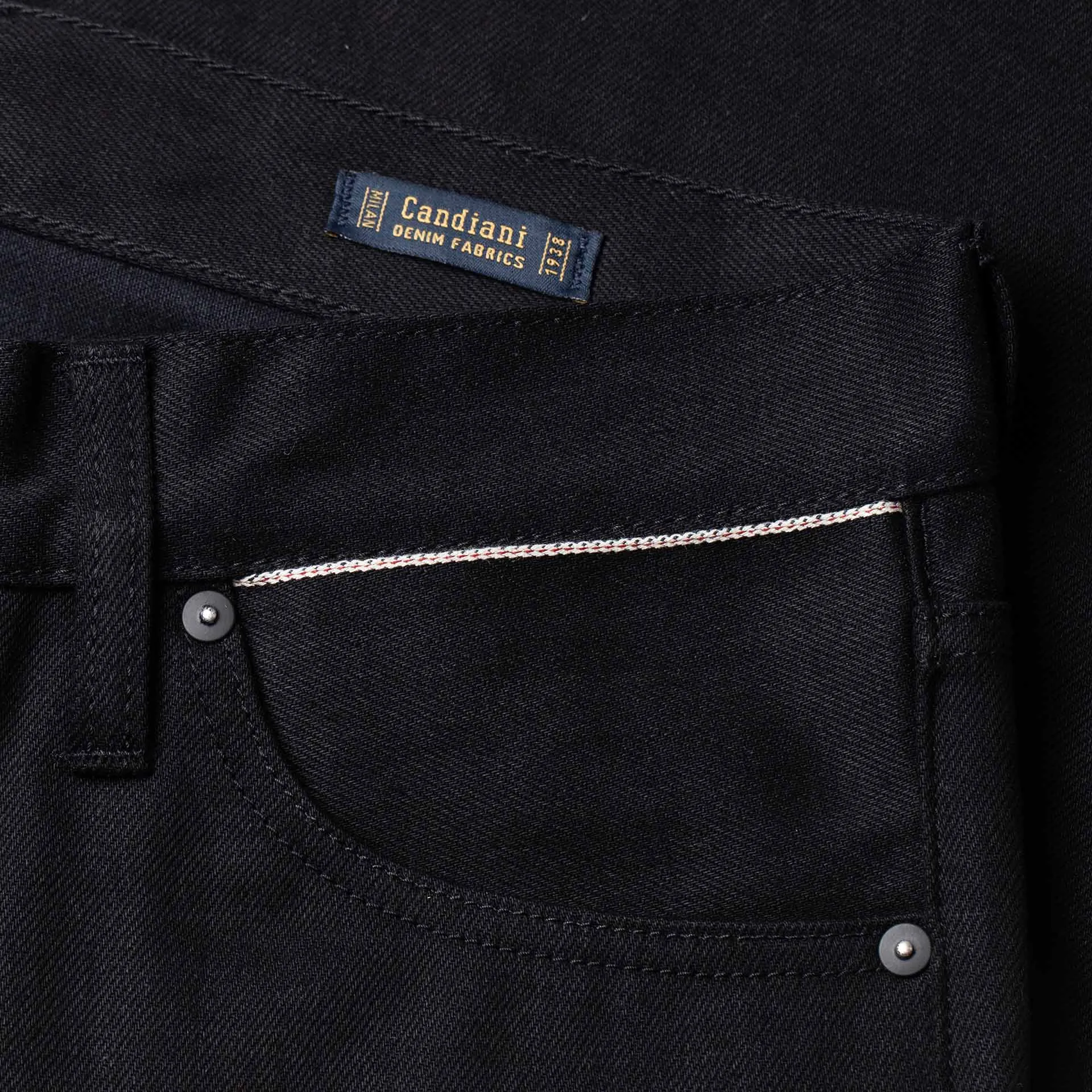 B-02 REGULAR STRAIGHT 13 oz. black slub selvedge