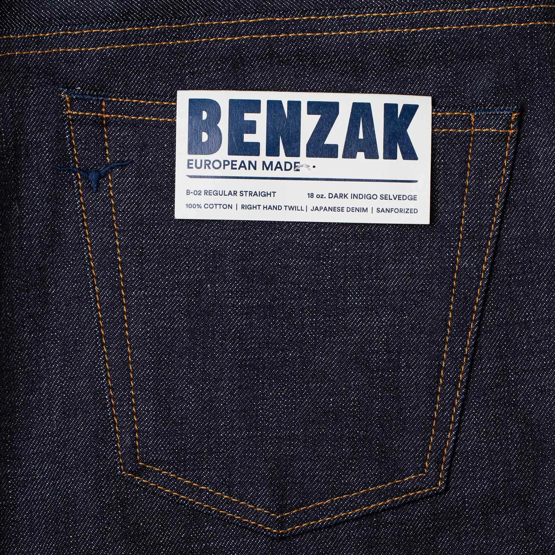 B-02 REGULAR STRAIGHT 18 oz. dark indigo selvedge
