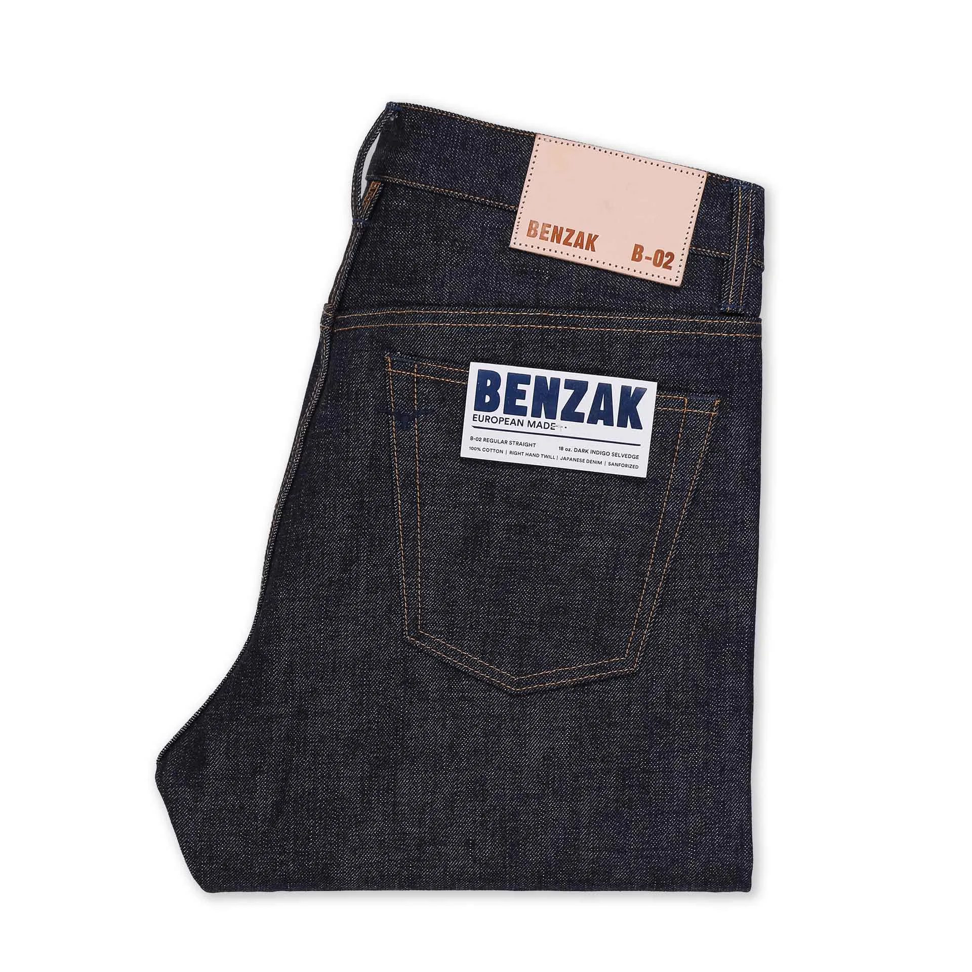 B-02 REGULAR STRAIGHT 18 oz. dark indigo selvedge