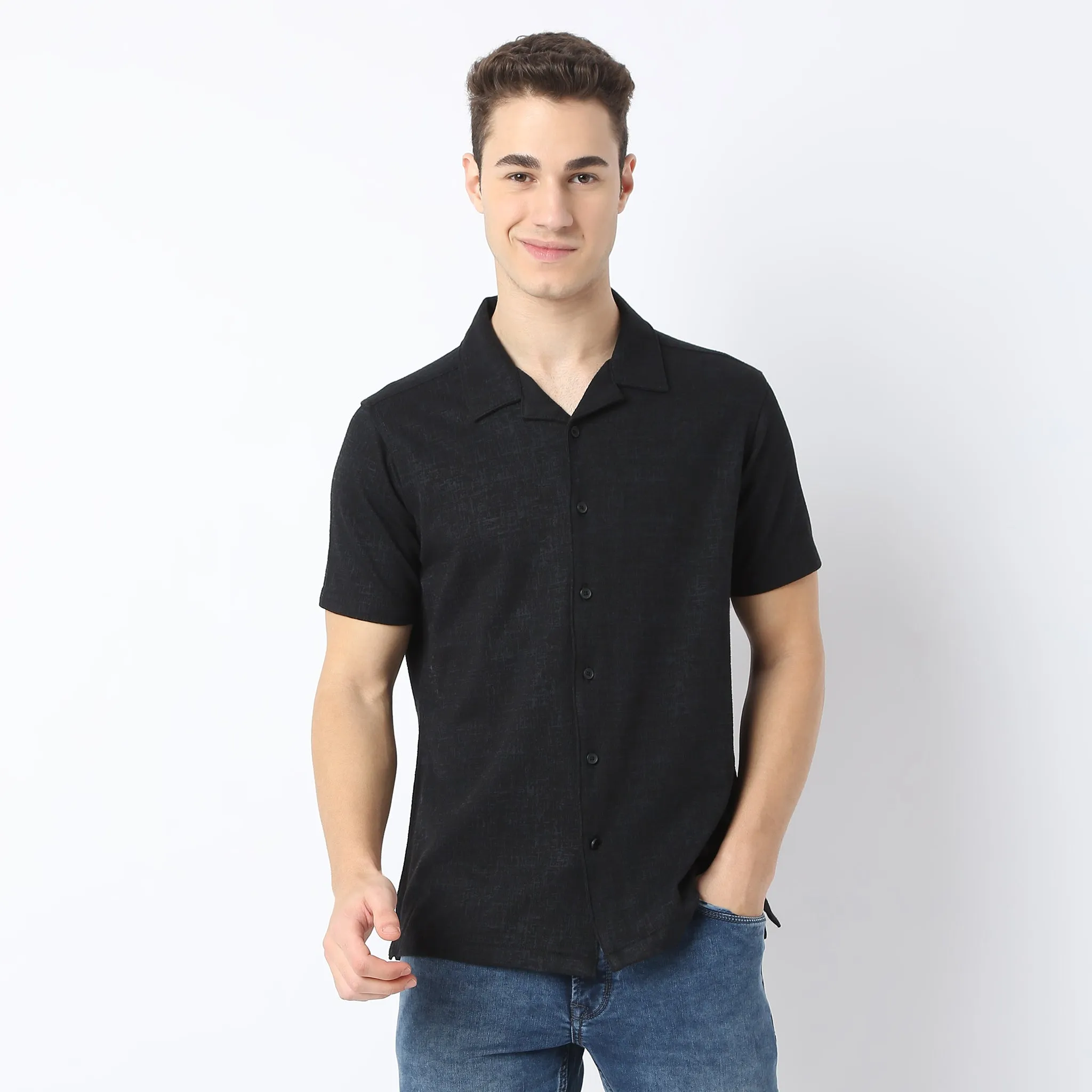 BAE™ Shirts with Blend of Luxury Lyocell - Cuban Collar - Regular Fit