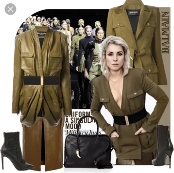 Balmain - Twill Olive Green Military Style Blazer  - FR 40