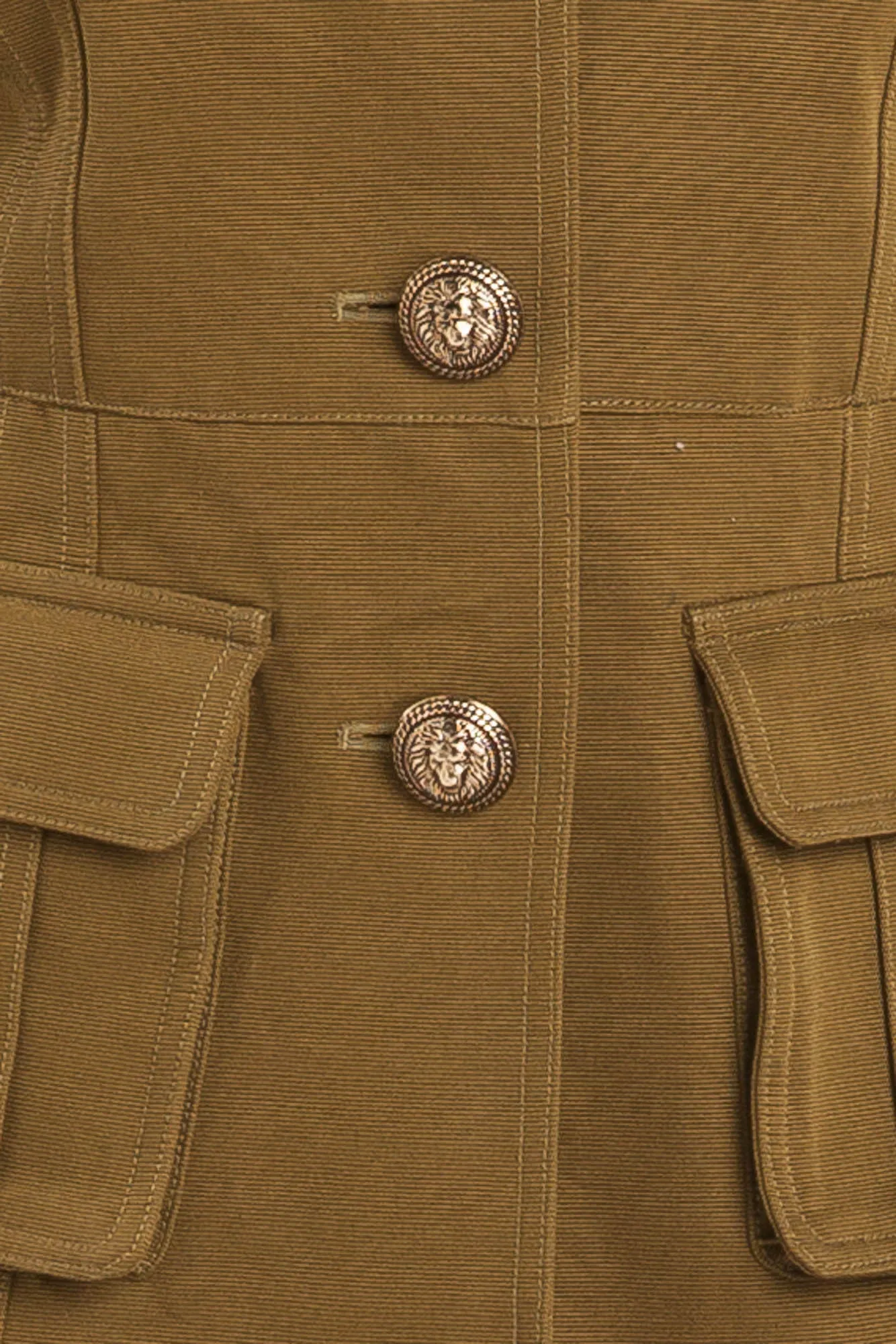 Balmain - Twill Olive Green Military Style Blazer  - FR 40
