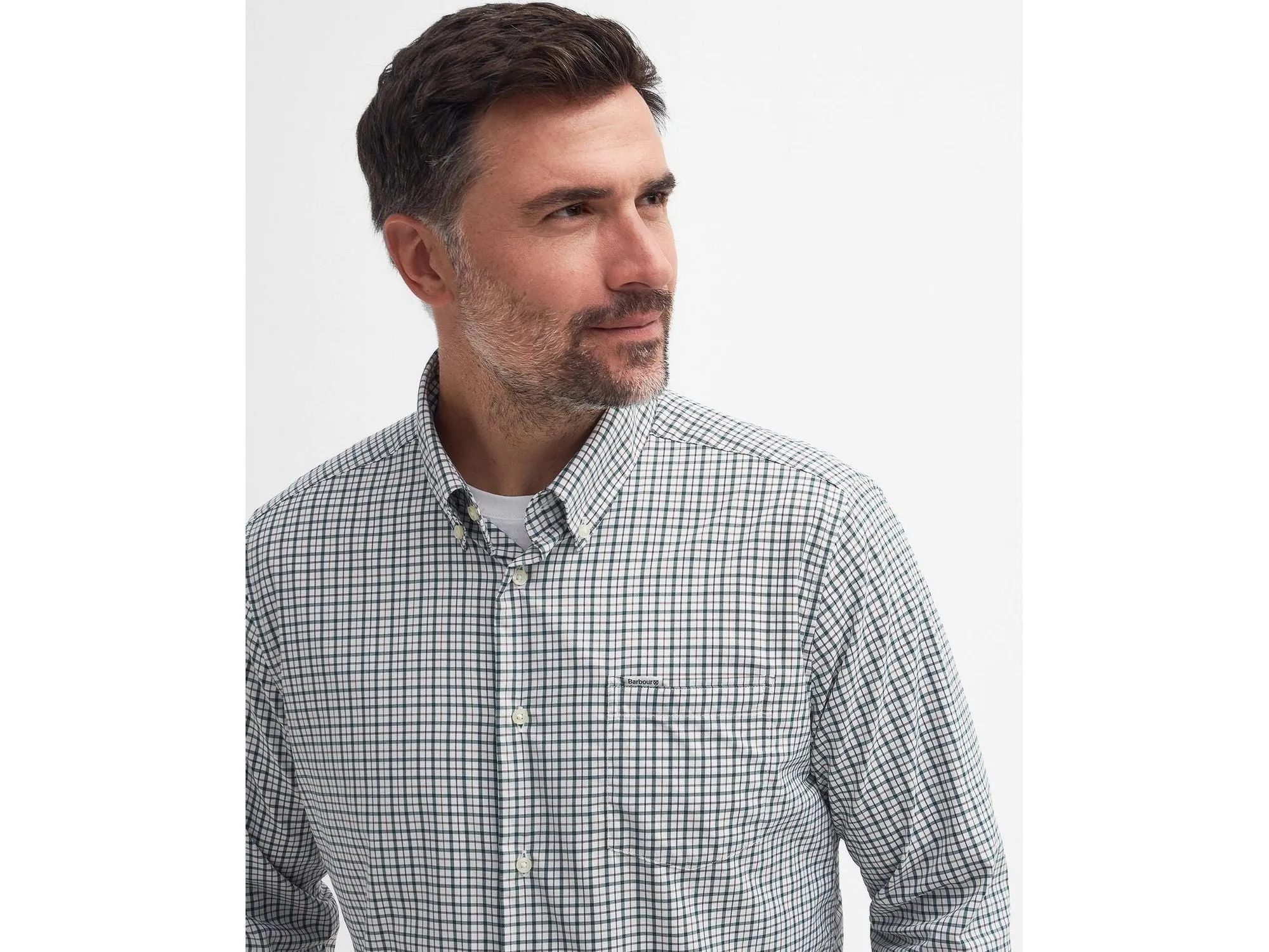 Barbour Teesdale Tailored Performance Button-Down Shirt in Green