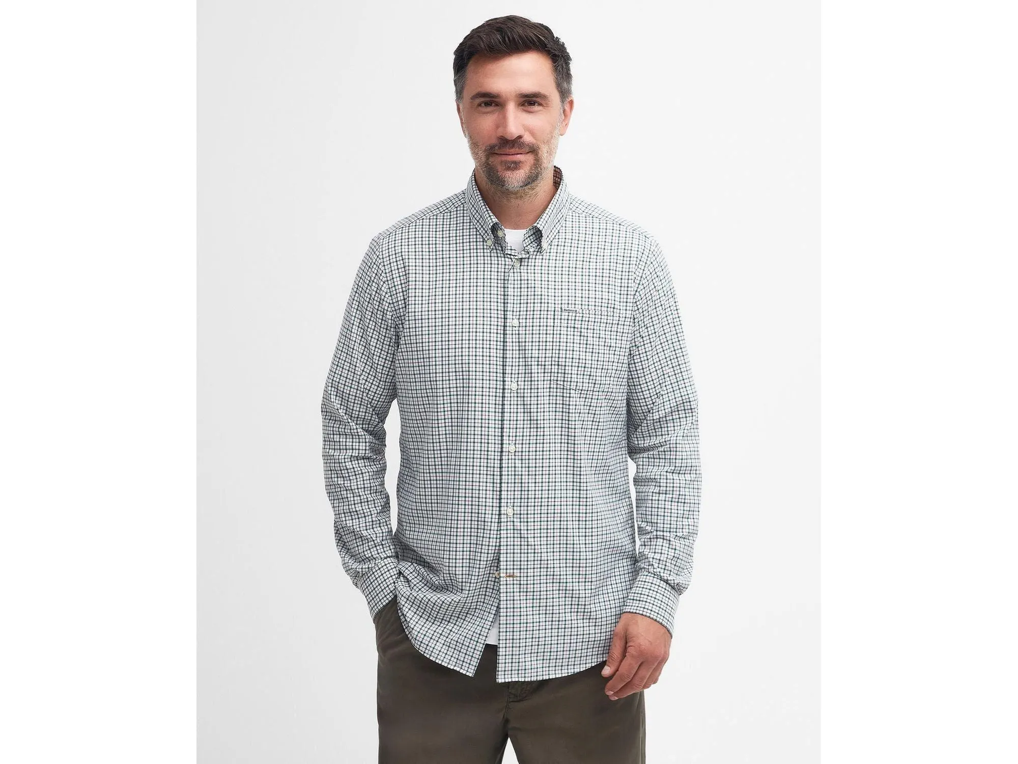 Barbour Teesdale Tailored Performance Button-Down Shirt in Green