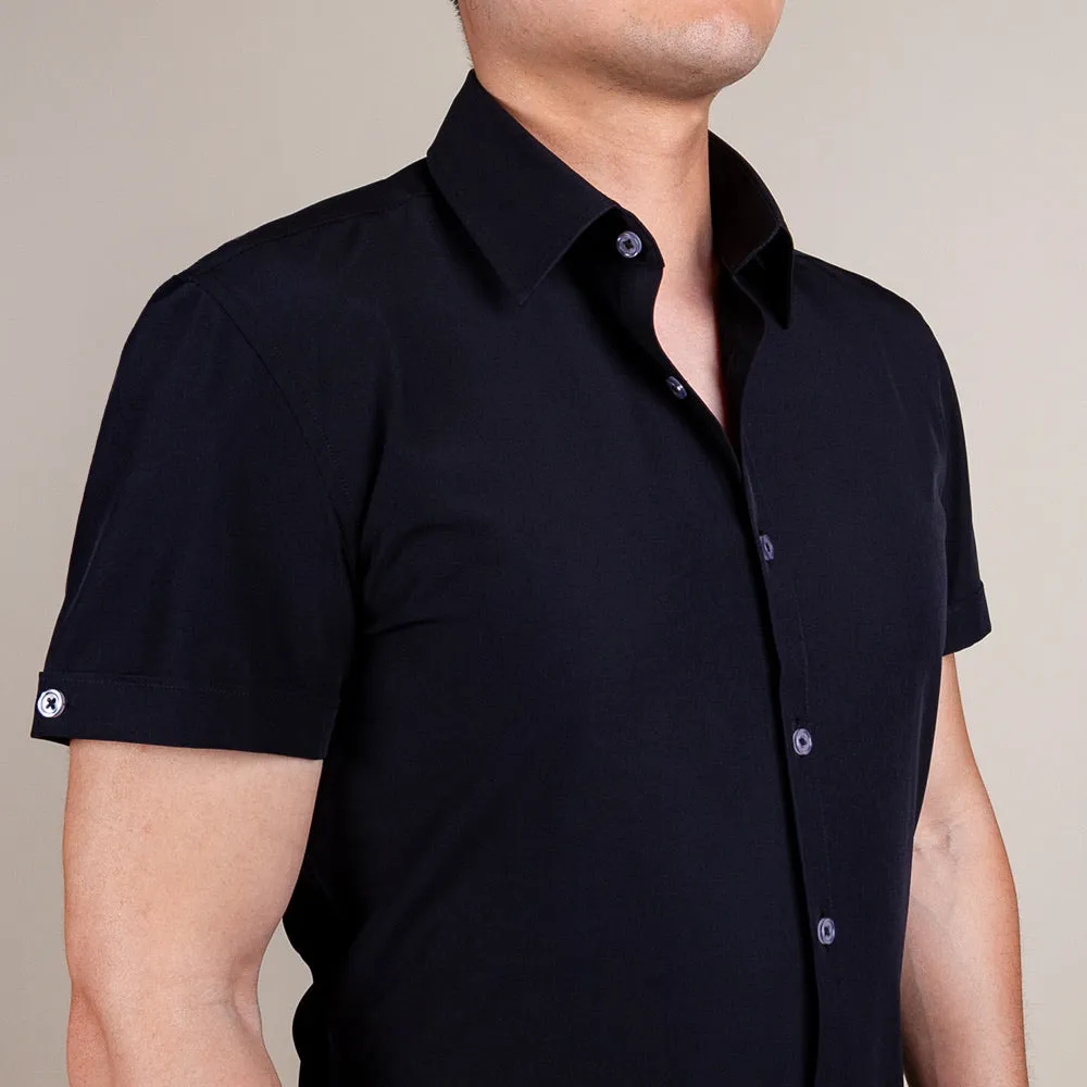 Black Button Up Short Sleeve Shirt | The Sesame