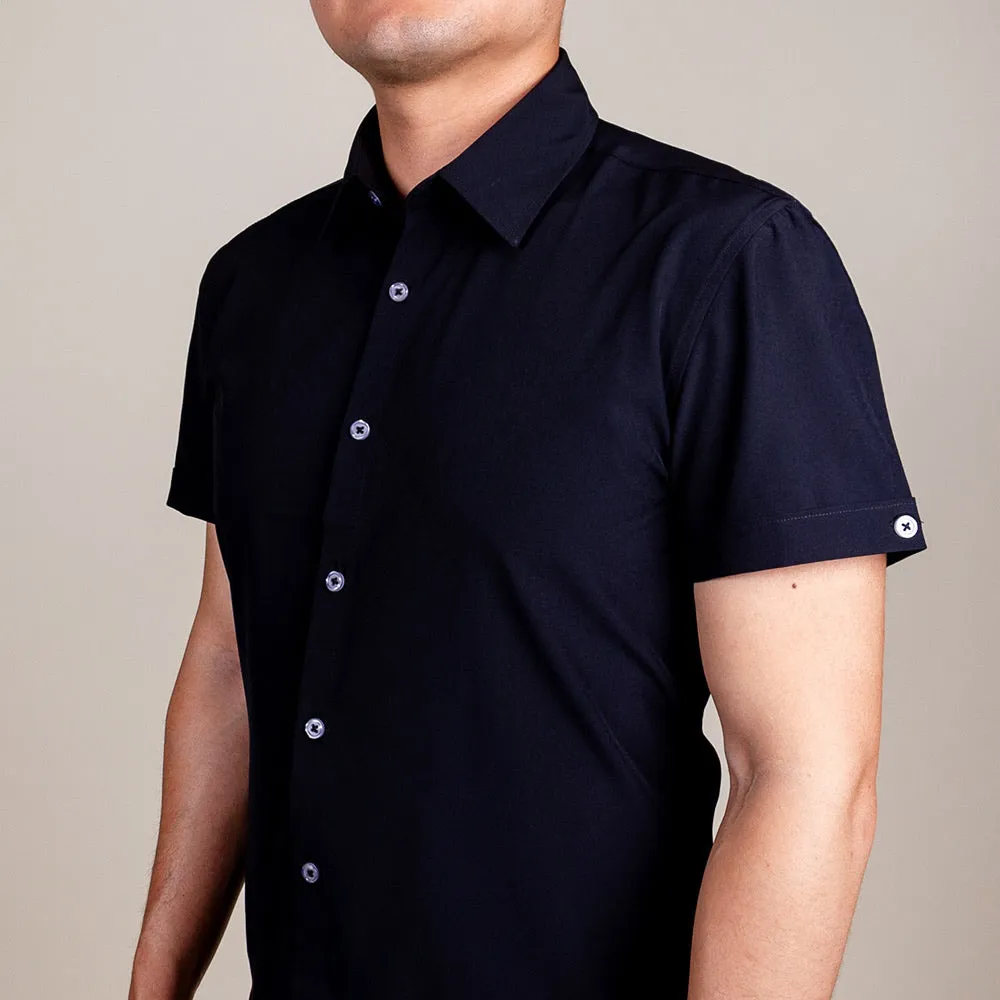 Black Button Up Short Sleeve Shirt | The Sesame