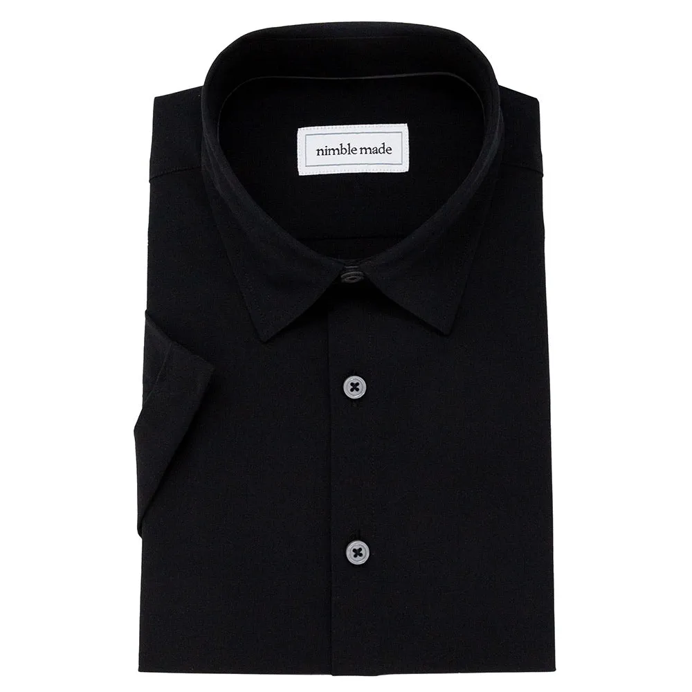 Black Button Up Short Sleeve Shirt | The Sesame