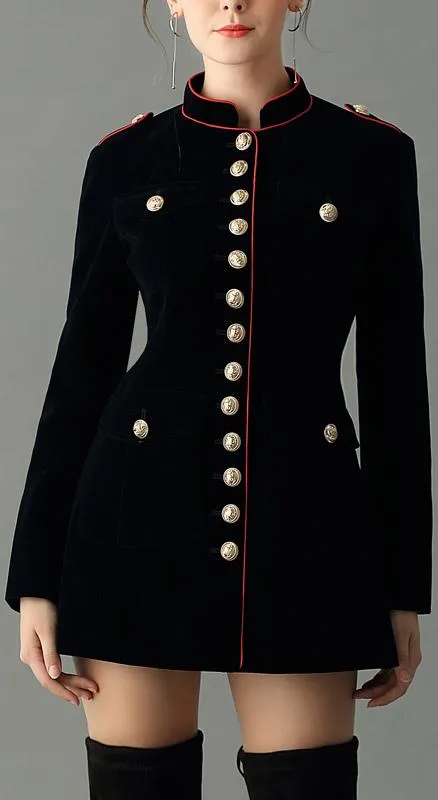 Black Velvet Military Jacket