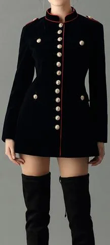 Black Velvet Military Jacket