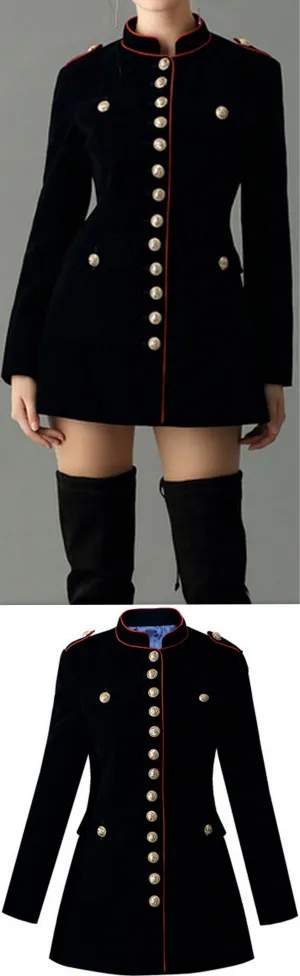 Black Velvet Military Jacket
