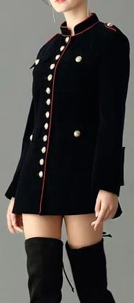 Black Velvet Military Jacket
