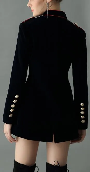 Black Velvet Military Jacket