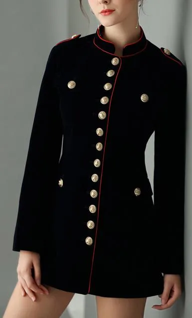 Black Velvet Military Jacket