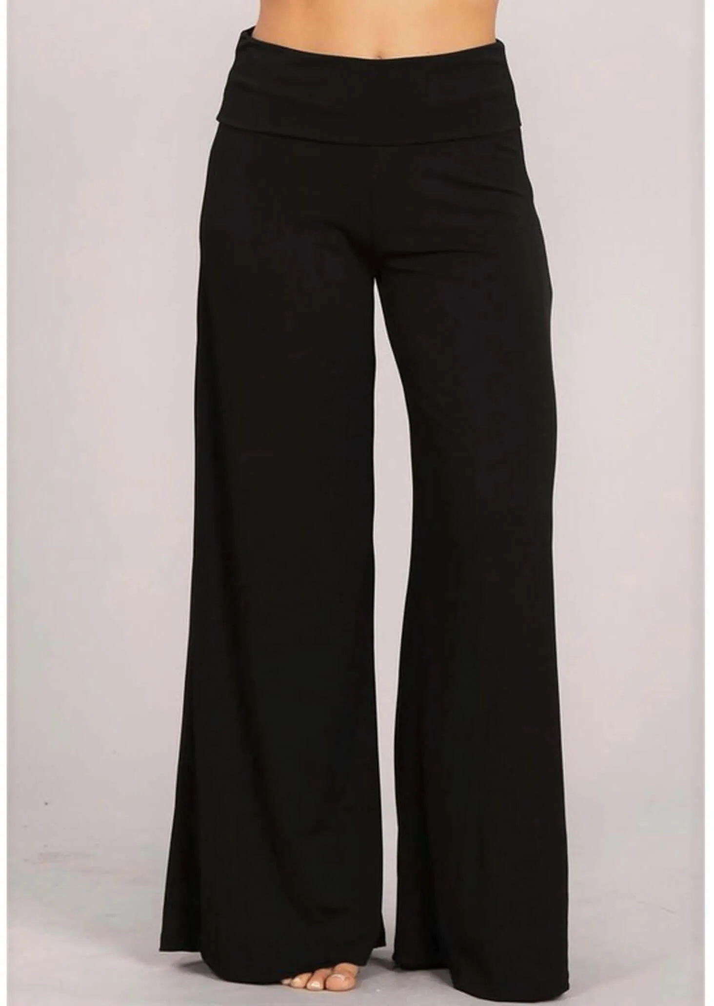 Black Wide Leg Palazzo Pants Made in USA