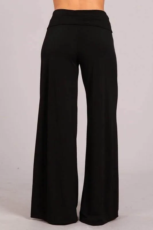 Black Wide Leg Palazzo Pants Made in USA