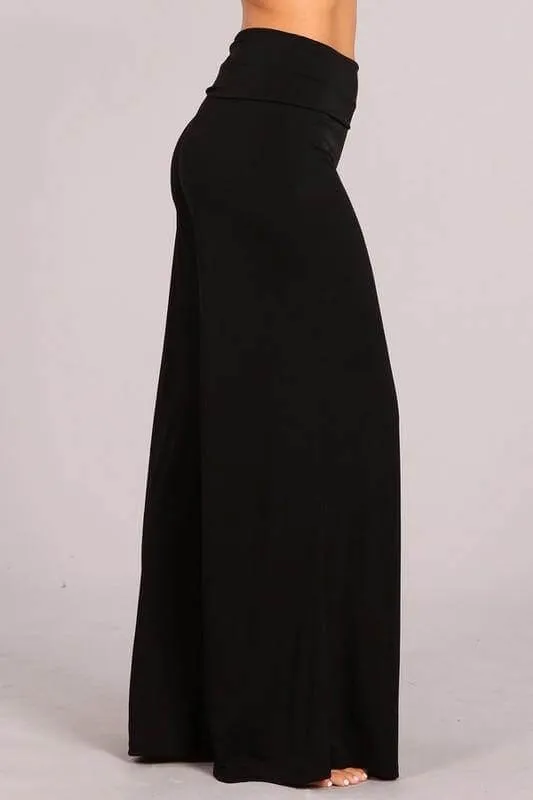 Black Wide Leg Palazzo Pants Made in USA