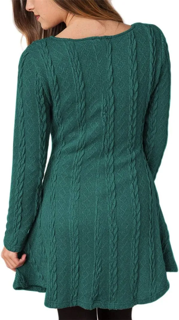 BOFETA Womens Crew Neck Long Sleeve Solid Sweater Chunky Knit Casual Elegant Sweaters XS-3XL