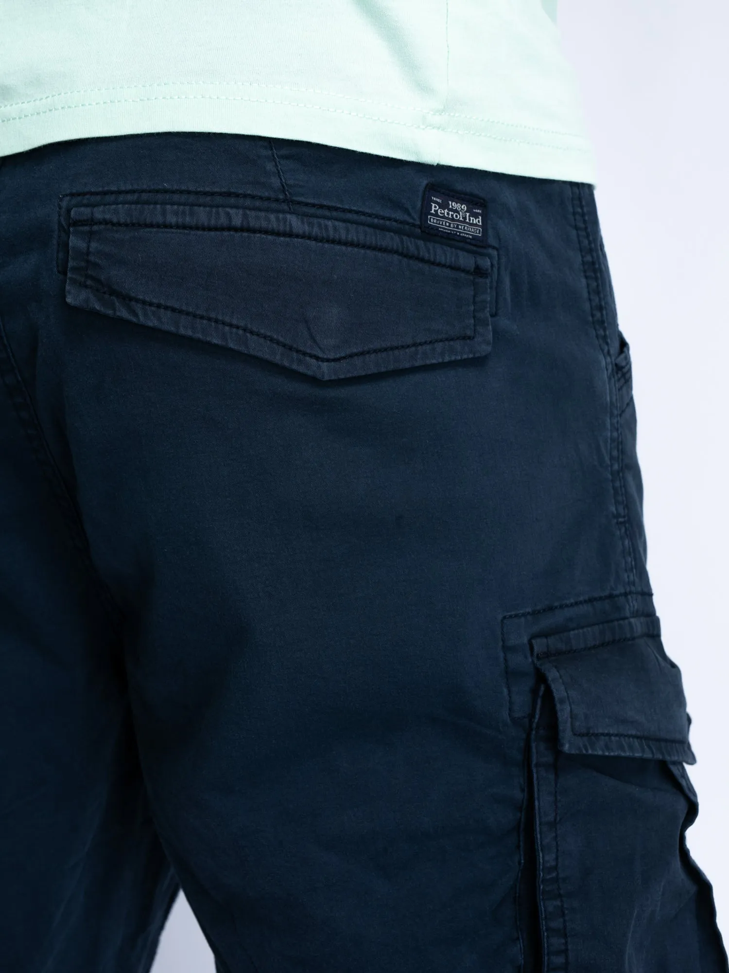 Cargo Shorts with Belt Poplin