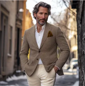 Casual Blazer Jacket Houndstooth
