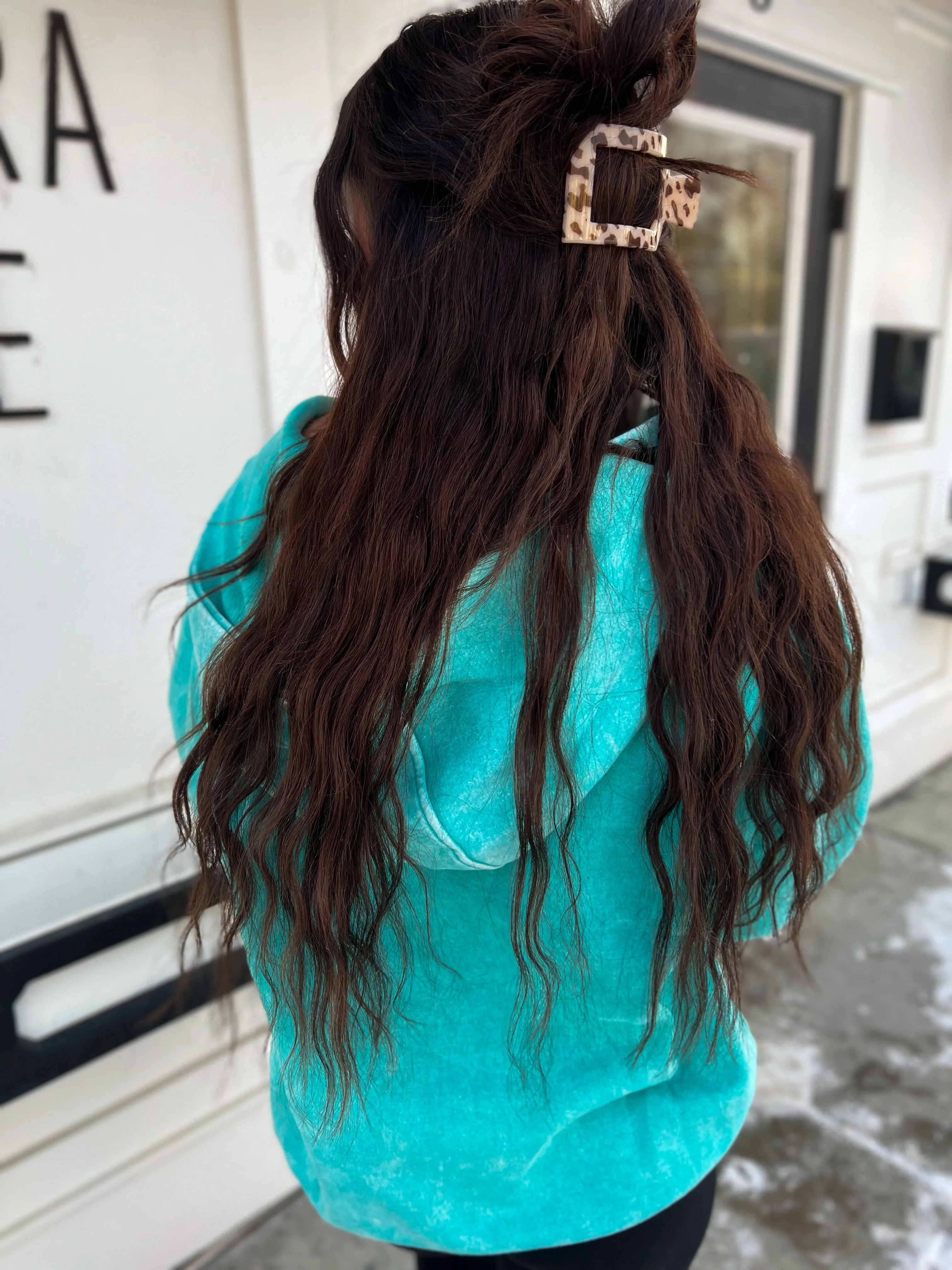 Casual Charm Oversize Kangaroo Hoodie- Turquoise
