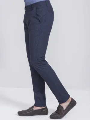 CASUAL PANT SLIM FIT NAVY BLUE CHECK