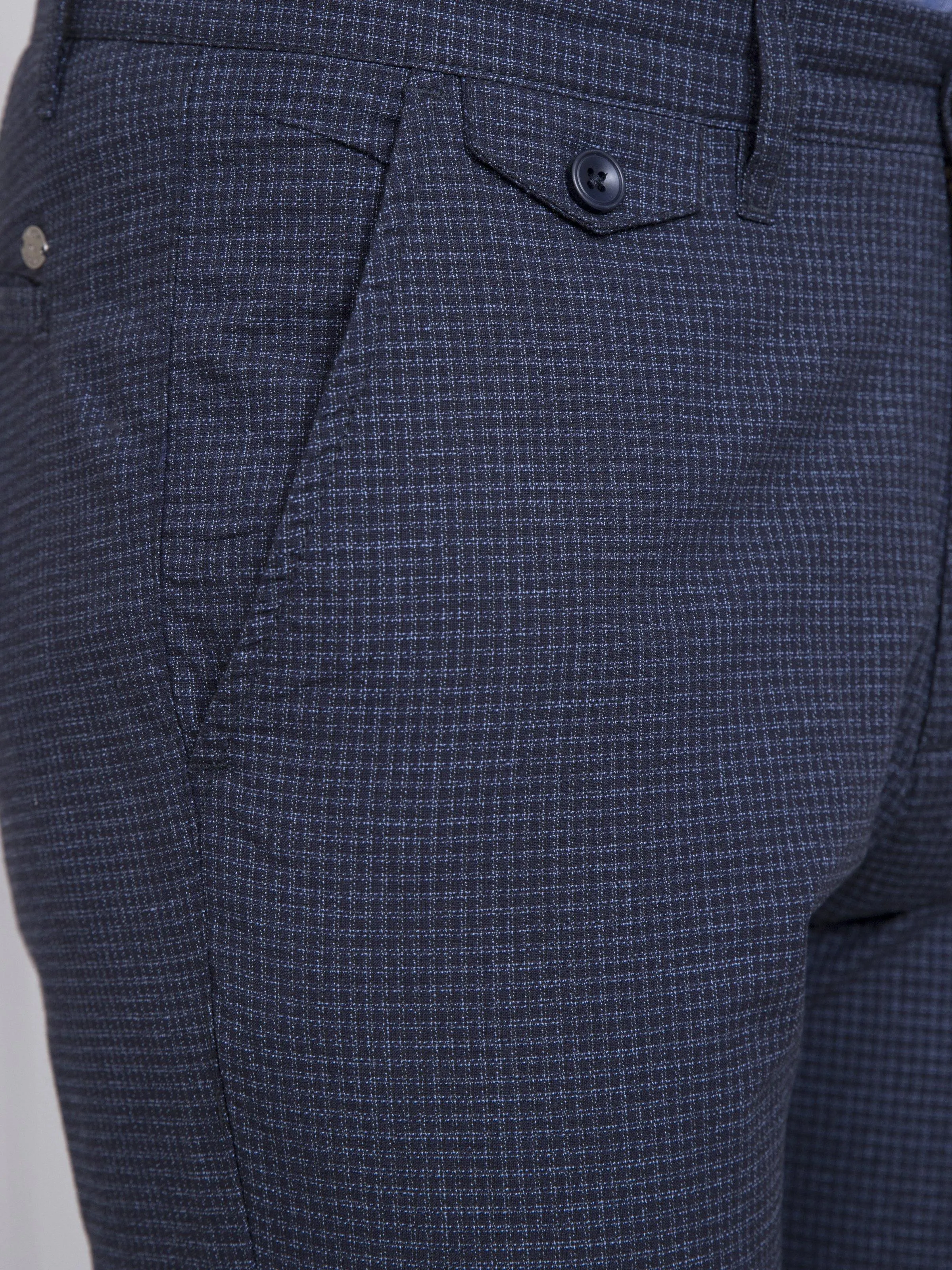 CASUAL PANT SLIM FIT NAVY BLUE CHECK