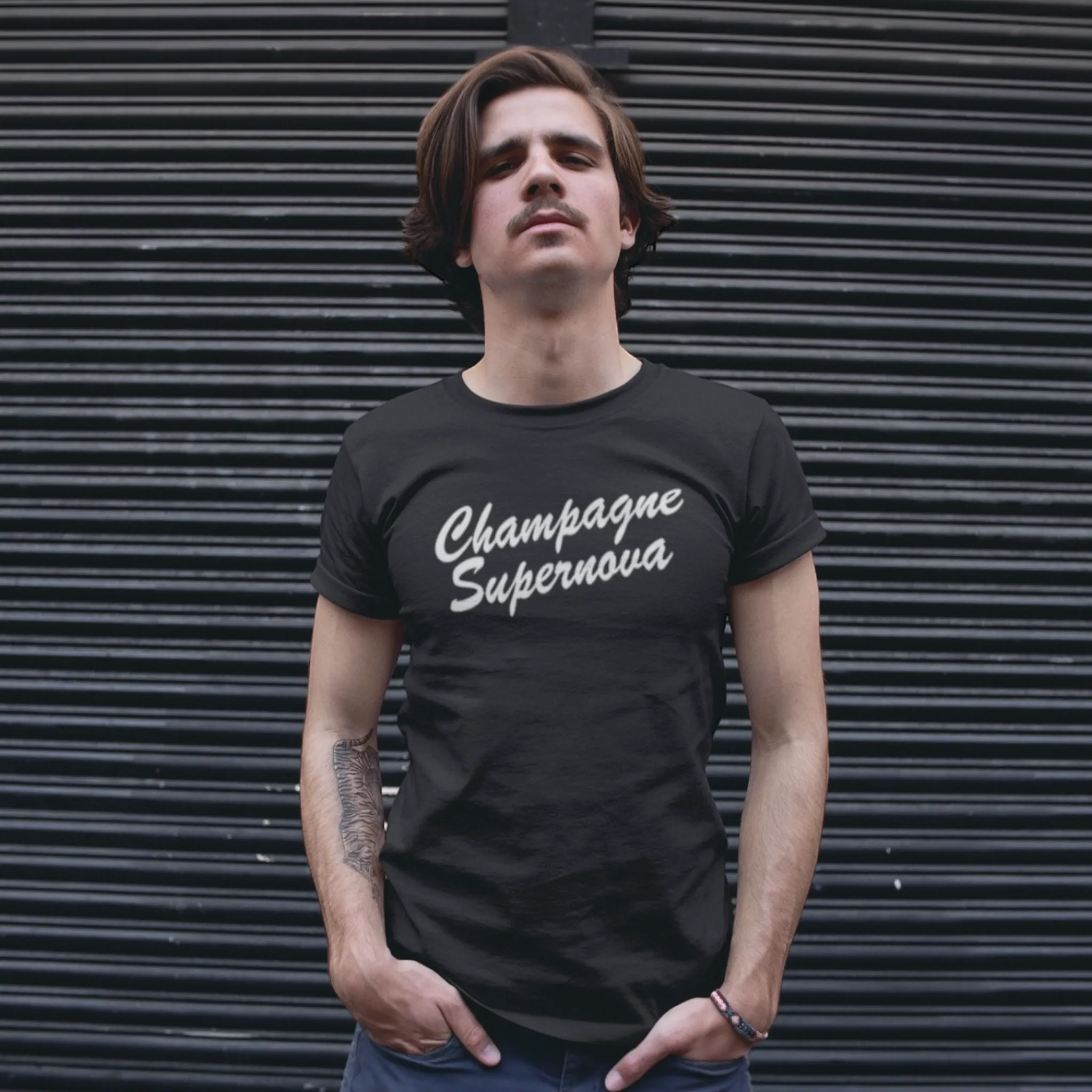 'CHAMPAGNE SUPERNOVA' embroidered premium organic iconic men's 'Creator 2.0' t-shirt - inspired by Oasis