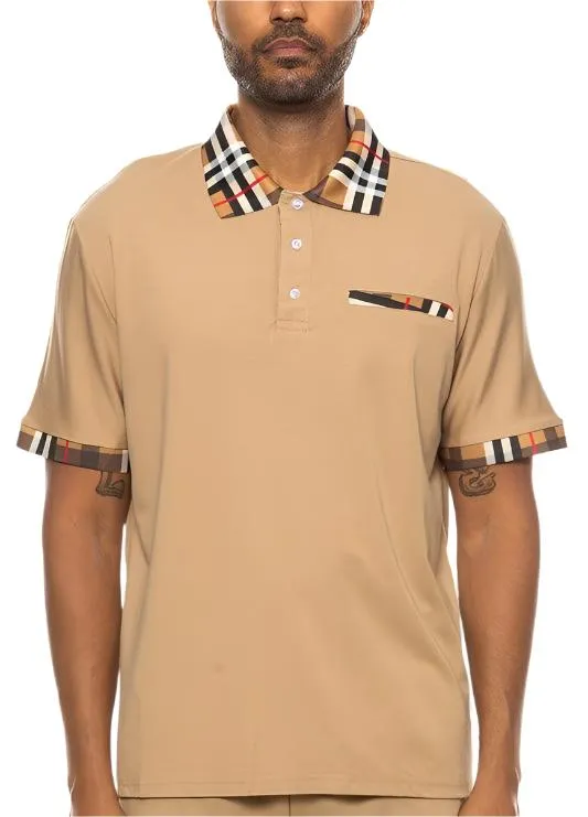 Checkered Plaid Short Sleeve Polo Shirt