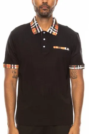 Checkered Plaid Short Sleeve Polo Shirt