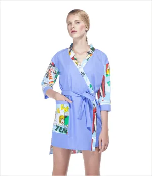 Comic Print Mini Robe