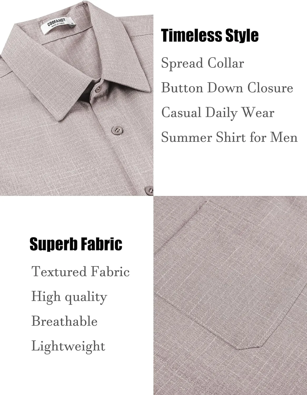 COOFANDY Men's Linen Shirts Short Sleeve Casual Shirts Summer Beach Button Down Shirts with Pocket