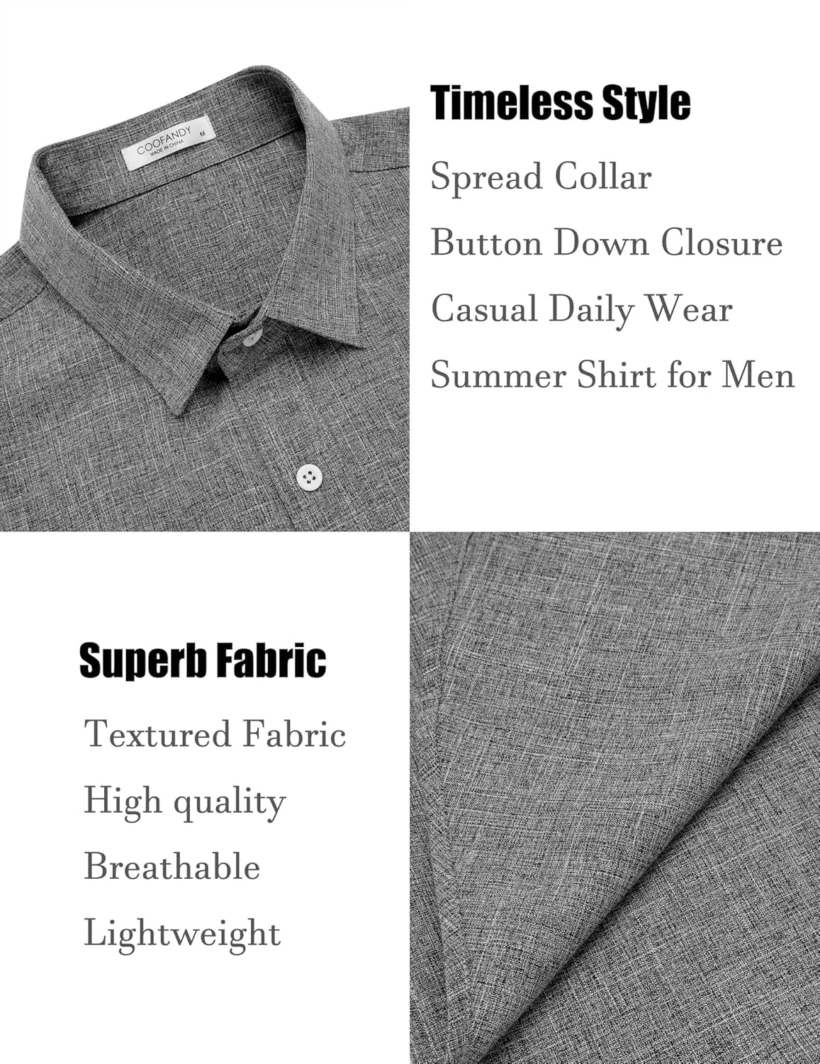 COOFANDY Men's Linen Shirts Short Sleeve Casual Shirts Summer Beach Button Down Shirts with Pocket