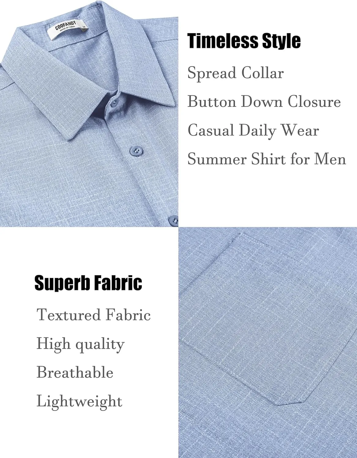 COOFANDY Men's Linen Shirts Short Sleeve Casual Shirts Summer Beach Button Down Shirts with Pocket
