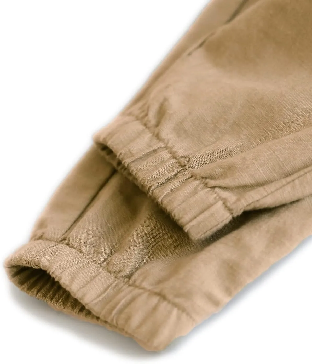 CUNYI Boys' Linen Pull-On Jogger Pants Solid Color Casual Pants