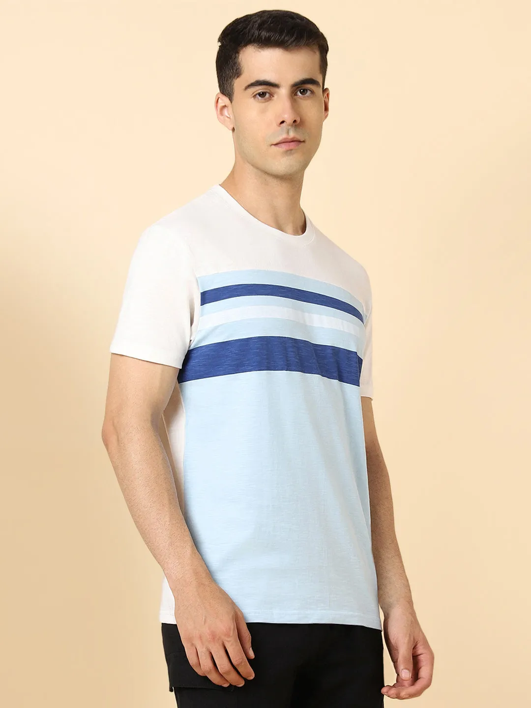 Dennis Lingo Striped Casual Cotton T-shirt