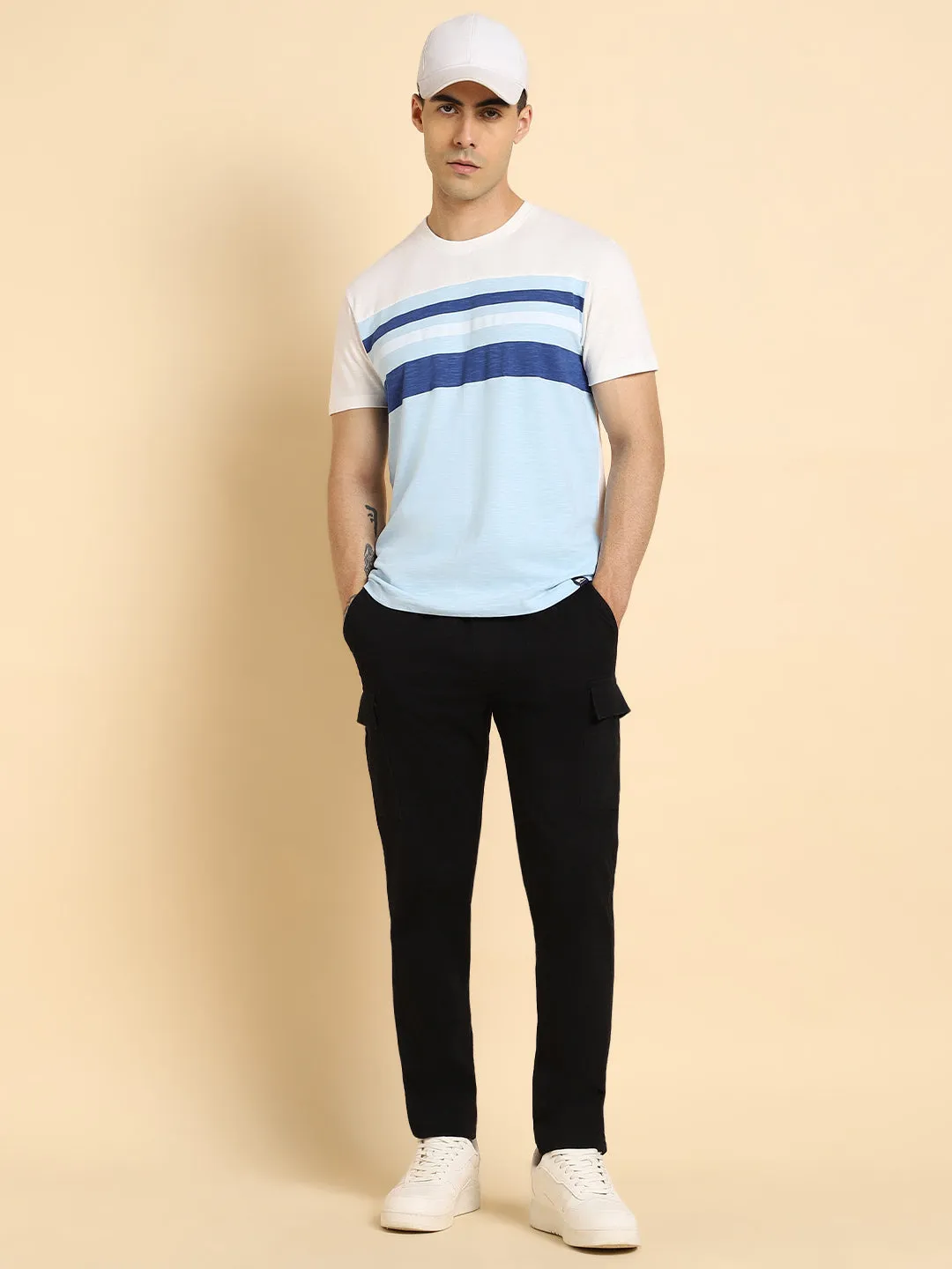 Dennis Lingo Striped Casual Cotton T-shirt