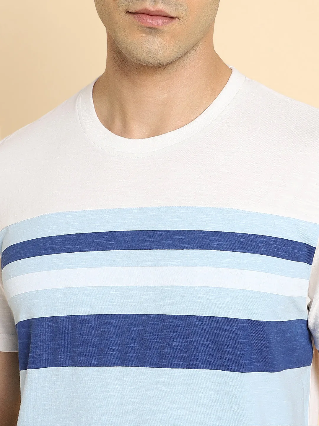 Dennis Lingo Striped Casual Cotton T-shirt