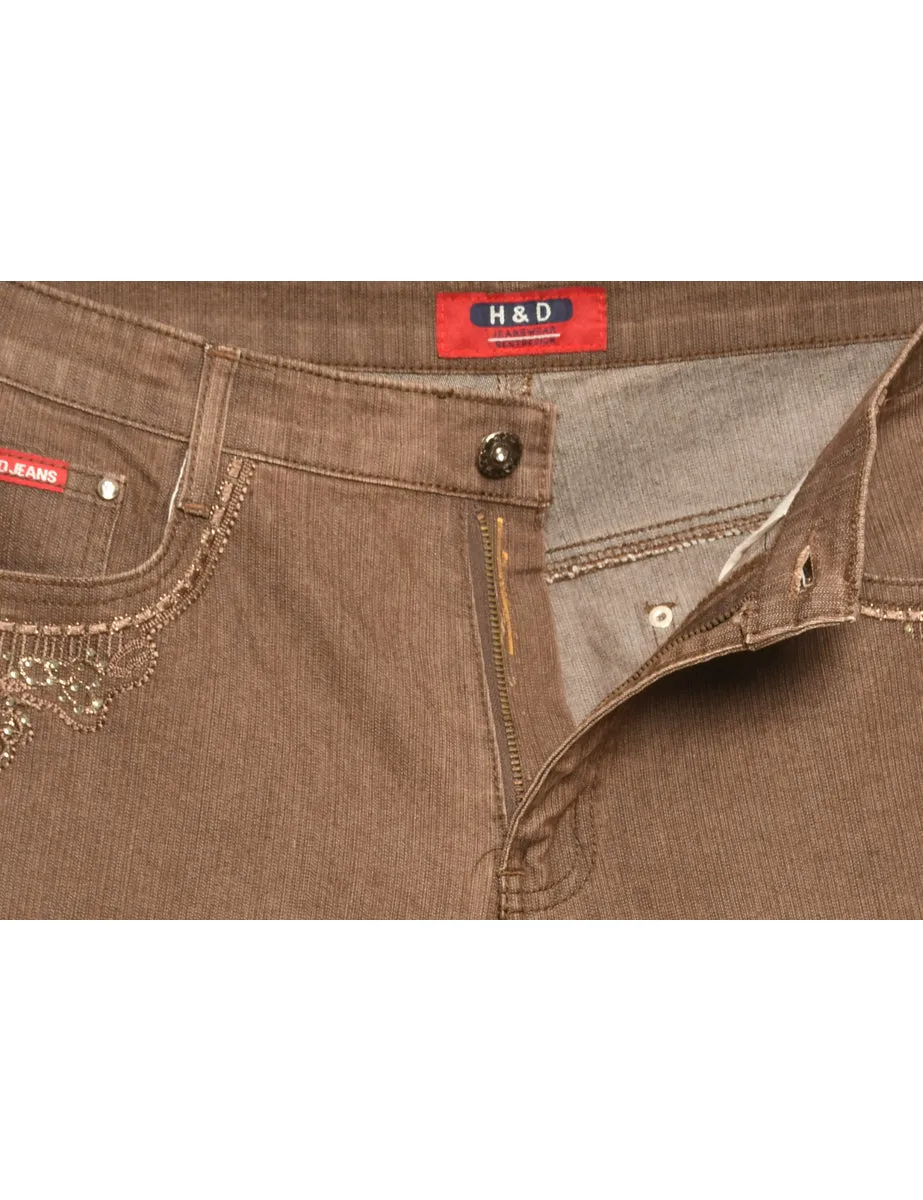 Embellished Straight Fit Jeans - W30 L34