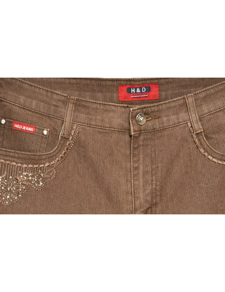 Embellished Straight Fit Jeans - W30 L34