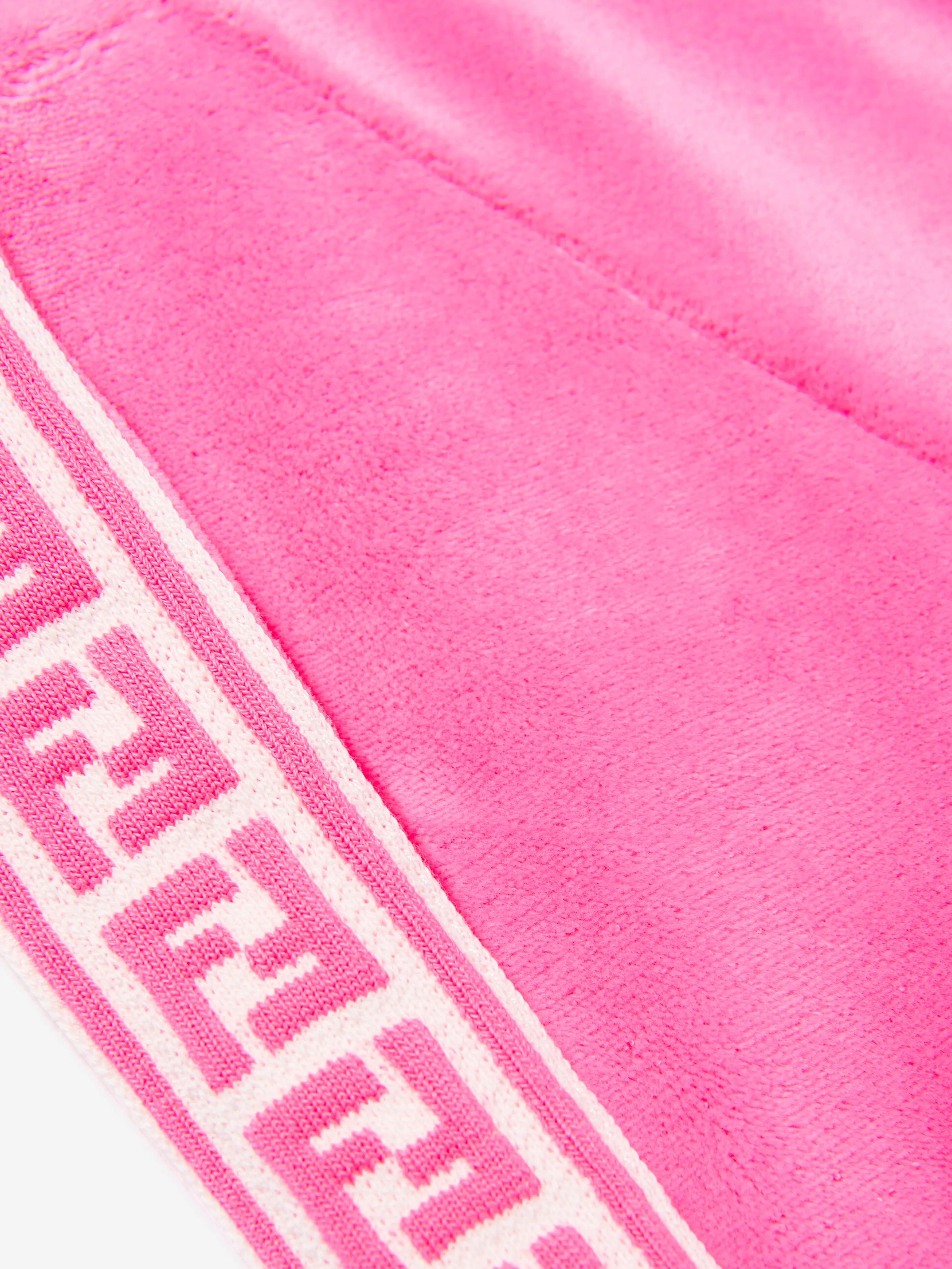 Fendi Girls Cotton Logo Trim Zip Up Top