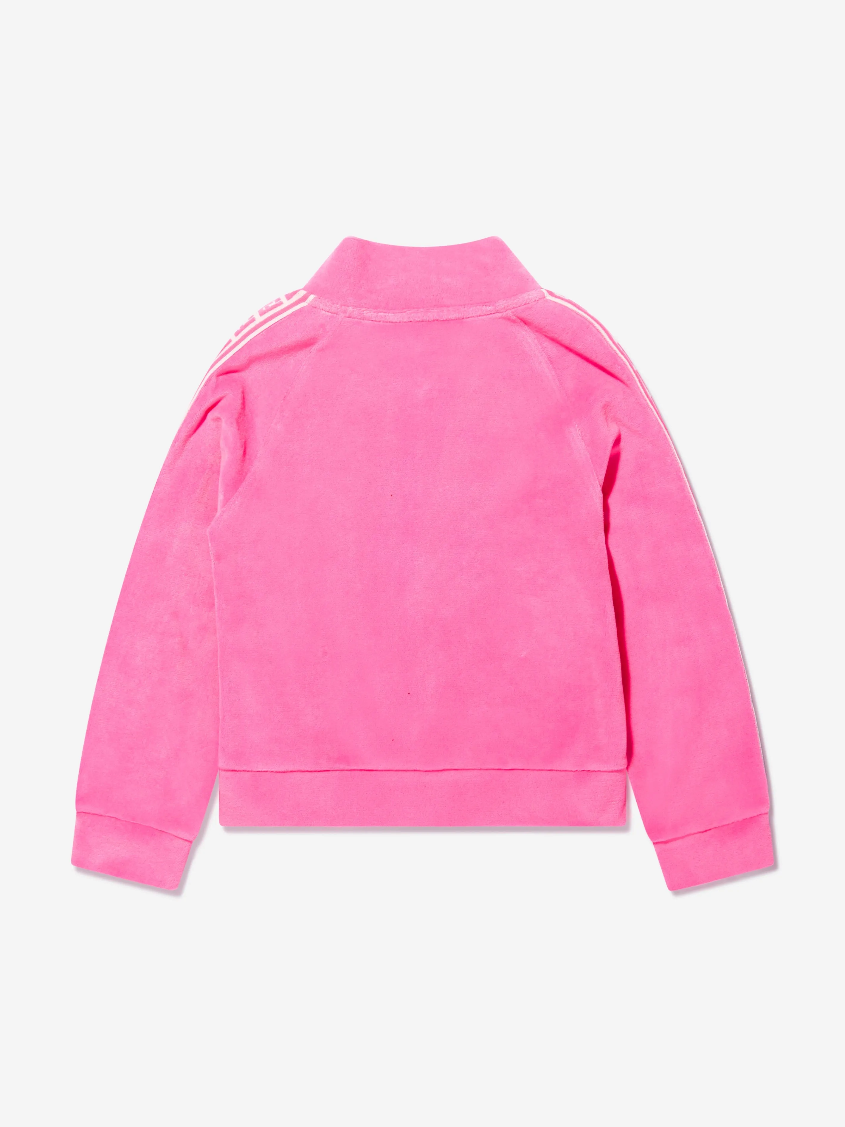 Fendi Girls Cotton Logo Trim Zip Up Top