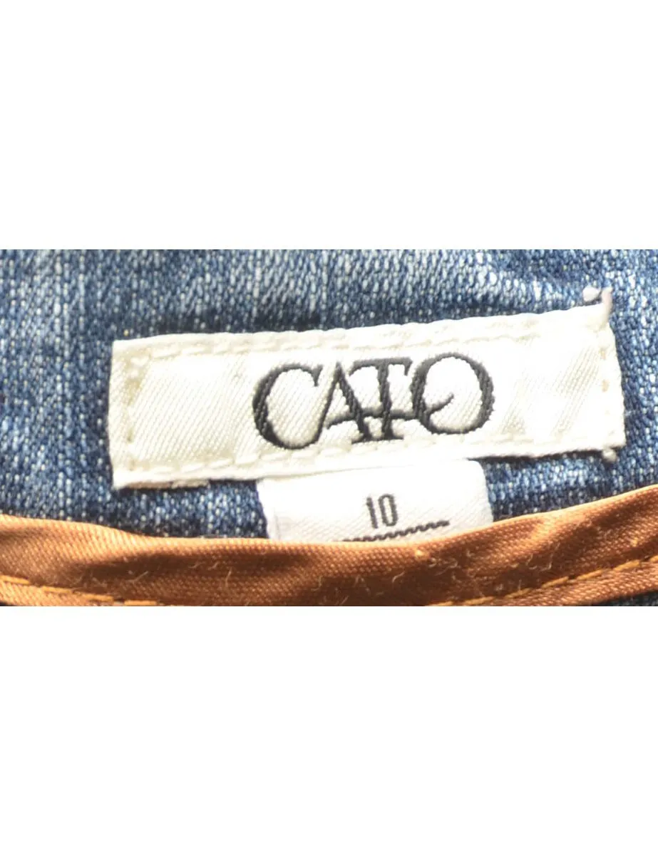 Frayed Hem Cropped Straight-Fit Jeans - W32 L21
