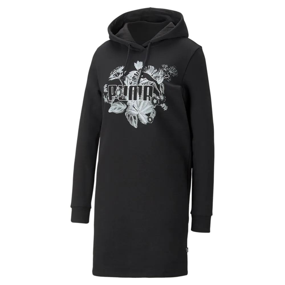Frozen Flower Long Sleeve Hoodie Dress