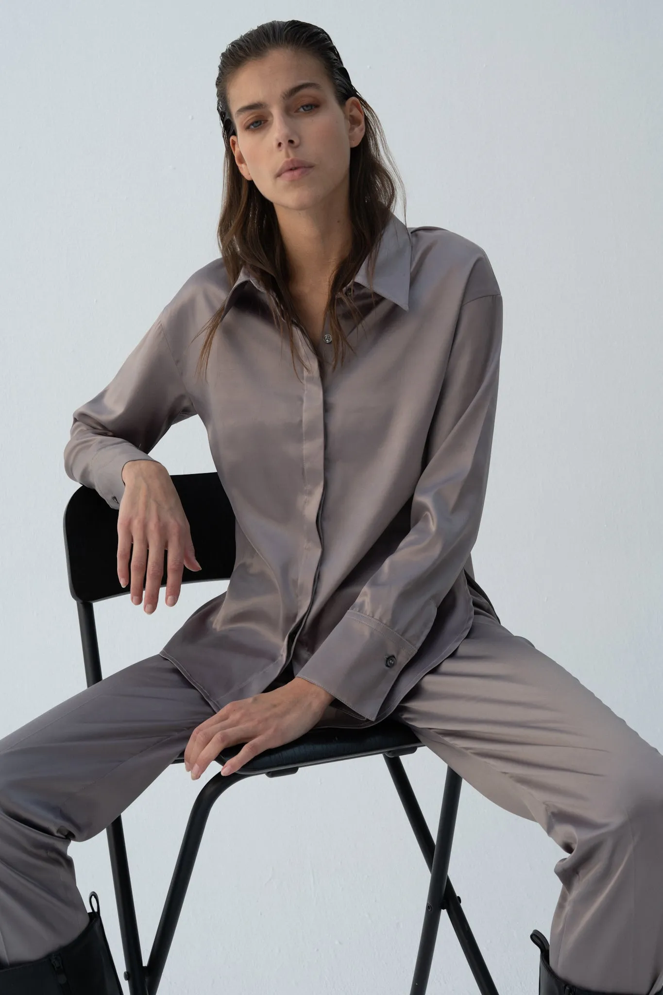 Grey Shirt (Satin)