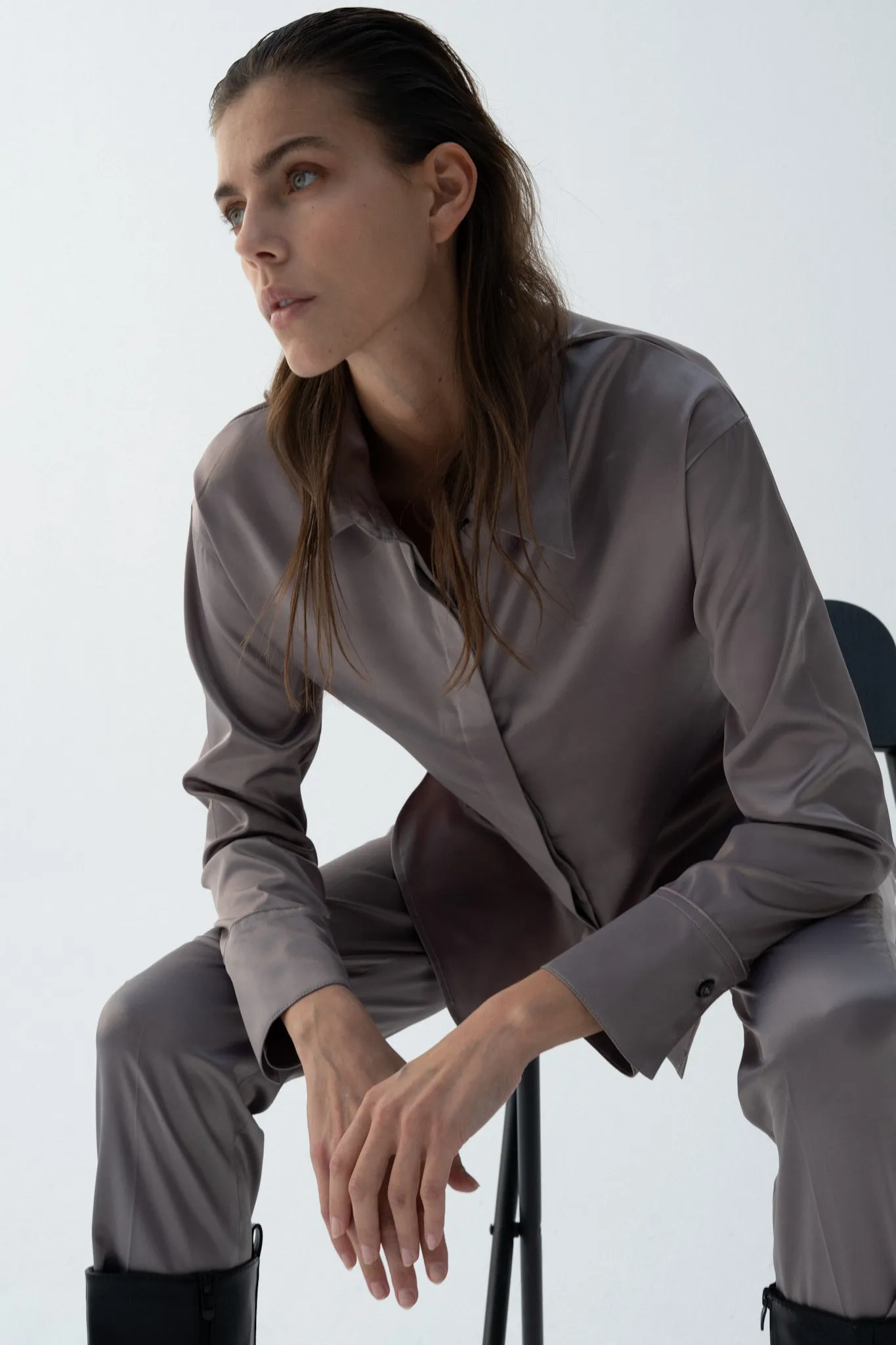 Grey Shirt (Satin)